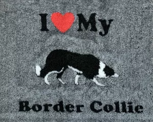Vetbed Grå - I love my Border collie
