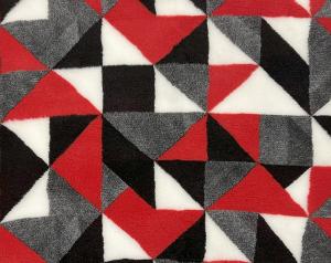 Vetbed hundfäll Kalejdoskop röd/svart/vit/grå. Gummerad baksida. Finns i tre storlekar.