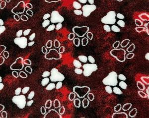 Vetbed Kelly rödmelerad med vita tassar. Mysig och praktisk hundfäll. Finns i tre storlekar.