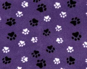 Vetbed Mörklila - Svarta/vita tassar