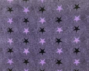 Vetbed hundfäll lilamelerad med ljuslila och svarta stjärnor. Gummerad baksida.