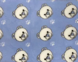 Vetbed Ljusblå - Vita nallar