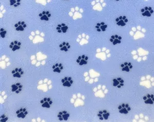 Vetbed Ljusblå - Mörkblå/vita tassar