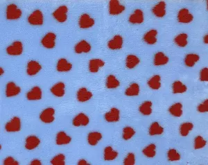 Vetbed Ljusblå - Röda hjärtan