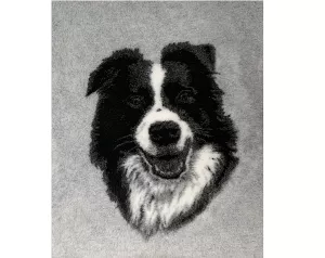 Vetbed ljusgrå - Border collie - huvud