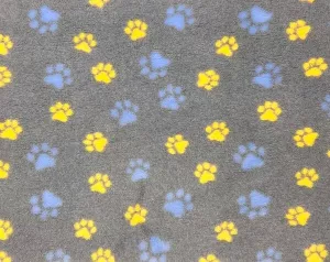 Vetbed Ljusgrå - Gula/blå tassar