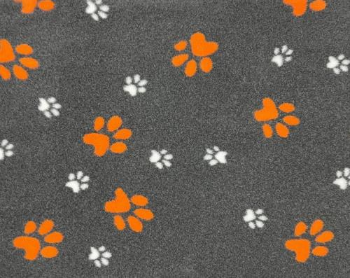 Vetbed Mörkgrå - Orange/vita tassar