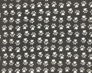 Vetbed hundfäll mörkgrå med vita tassar. Gummerad baksida.