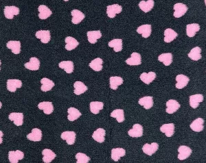 Vetbed Mörkgrå - Rosa hjärtan