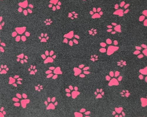 Vetbed Mörkgrå - Rosa stora och små tassar
