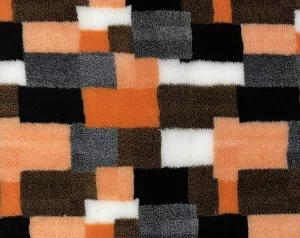 Vetbed Patchwork - Orange/grå/vit/svart
