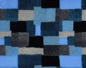 Vetbed Patchwork - Ljusblå/blå/grå/svart