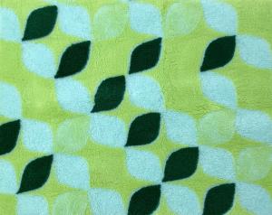 Vetbed hundfäll Retro mönstrad i limegrön och mörkgrön. Gummerad baksida.