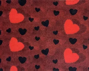 Vetbed Rödmelerad - Röda/svarta hjärtan