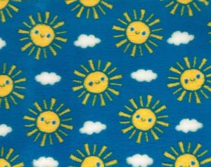 Vetbed hundfäll Solstråle, blå med solar och moln