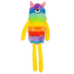 Malva Monster hundleksak i flerfärgad plysch. Längd 30 cm, med pipljud.