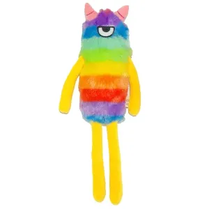 Malva Monster hundleksak i flerfärgad plysch. Längd 30 cm, med pipljud.
