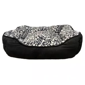 Hundbädd Leopard - Grå/vit/svart