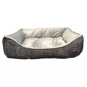 Hundbädd Svartmelerad/silvergrå