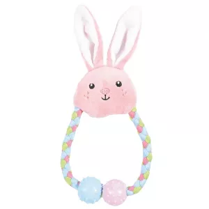 Zolux Puppy Rosa kanin med gummibollar och pipljud – hundleksak