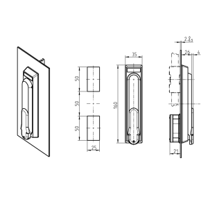 Vridhandtag för oval ASSA cylinder IP65