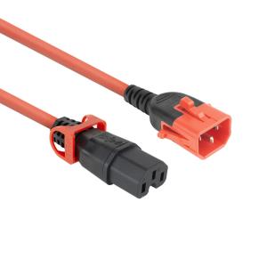 Apparatkabel Dual LOCK+ SL C15 rak LOCK+ - C14 LOCK / RÖD