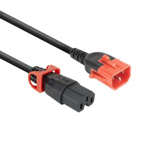 Apparatkabel Dual LOCK+ SL C15 rak LOCK+ - C14 LOCK / SVART
