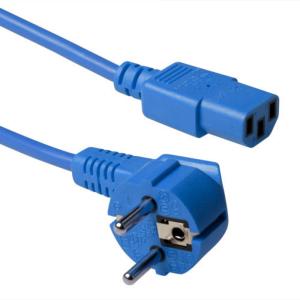 Apparatkabel Schuko vinklad-C13 BLÅ