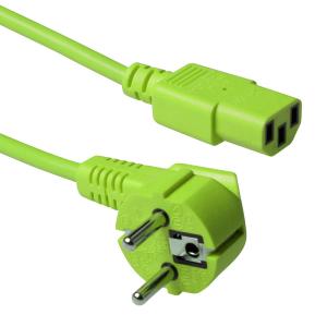 Apparatkabel Schuko vinklad-C13 GRÖN