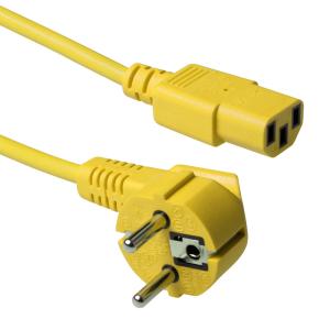 Apparatkabel Schuko vinklad-C13 GUL