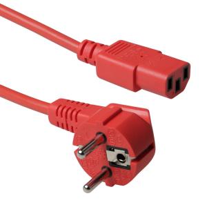 Apparatkabel Schuko vinklad-C13 RÖD
