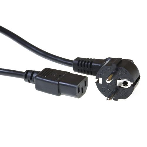 Apparatkabel Schuko vinklad-C13 SVART