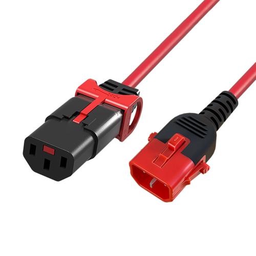 Apparatkabel Dual LOCK+ SL C13 rak LOCK+ - C14 LOCK / RÖD