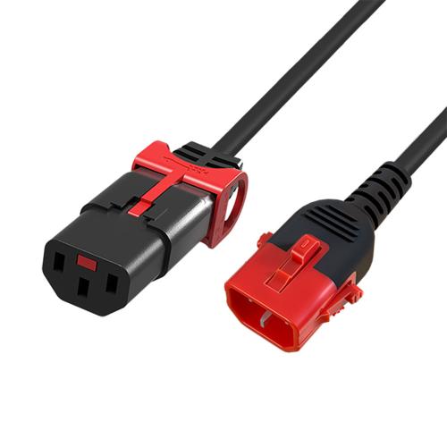 Apparatkabel Dual LOCK+ SL C13 rak LOCK+ - C14 LOCK / SVART