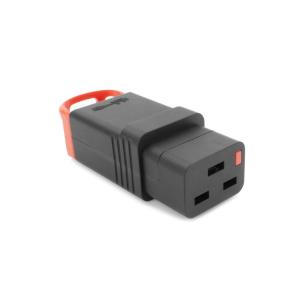C19 IEC Lock+ ommonterbar kontakt rak - SVART LSZH