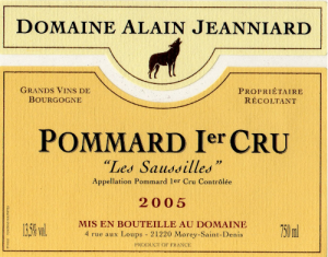 Domaine Alain Jeanniard - Pommard 1er Cru ”Les Saussilles” 2016 (rött)