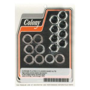Colony - Cylinder Base Nut Kit 30-78 B.T. Chrome