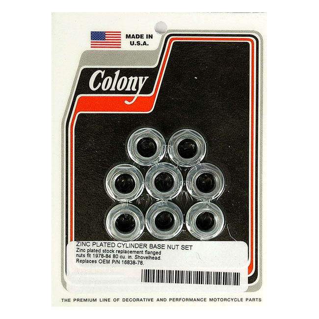 Colony - Cylinder Base Nut Kit "Zinc" 79-84 B.T.