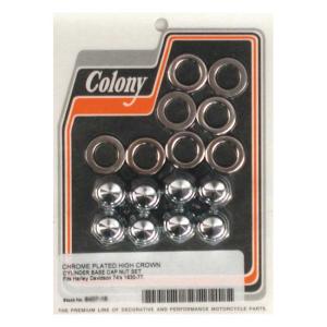 Colony - Cylinder Base Nut Kit Cap Style 30-78 B.T. "Chrome"