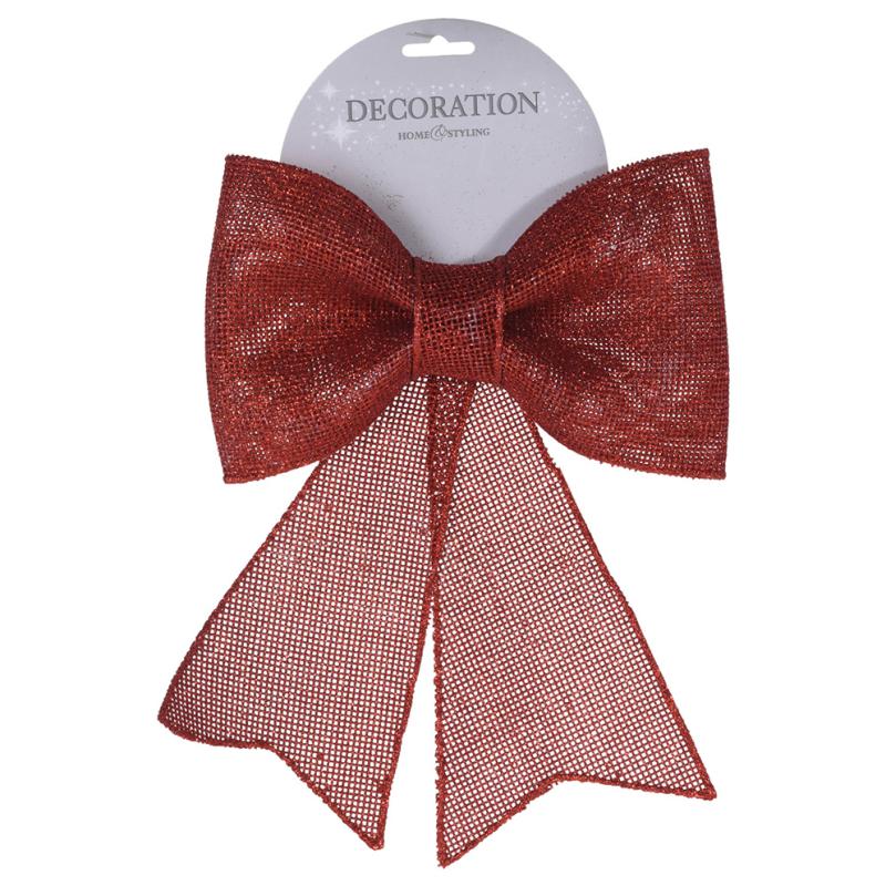 BOW 24CM GLITTER RED