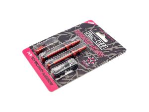 MUC-OFF Tubeless Valve Kit 60 mm Red Road and MTB compatible