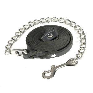 Lädergrimskaft med kedja Globus