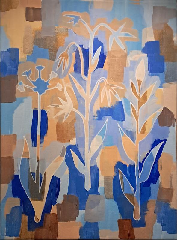 Flora ljusblå / guld