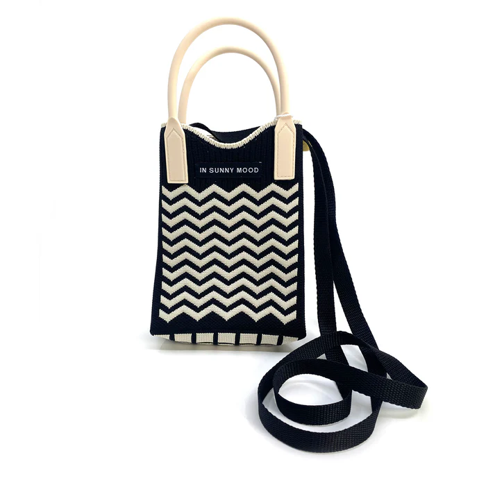 MOBILE CROSS BAG Wave Black and white