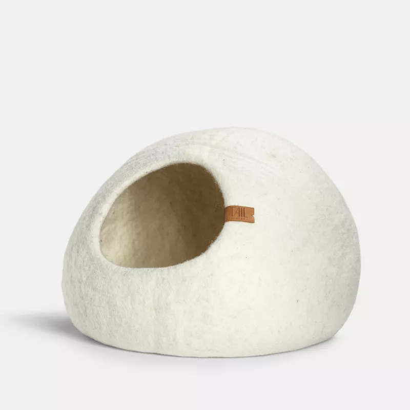 Cat cave in wool - Medium White