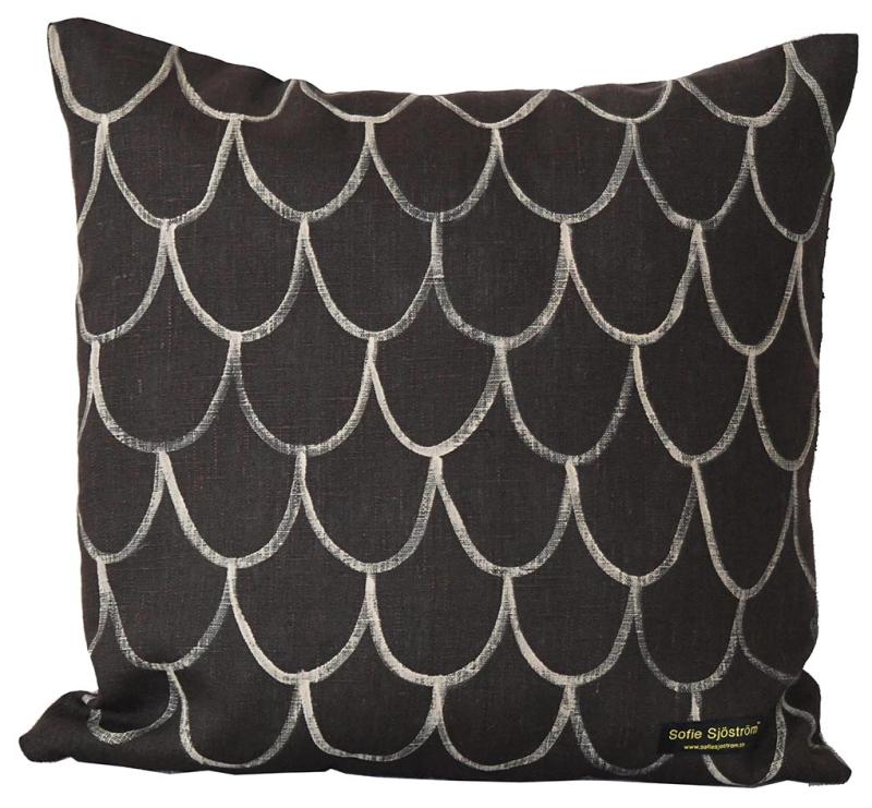 Judy linnekudde brun/beige