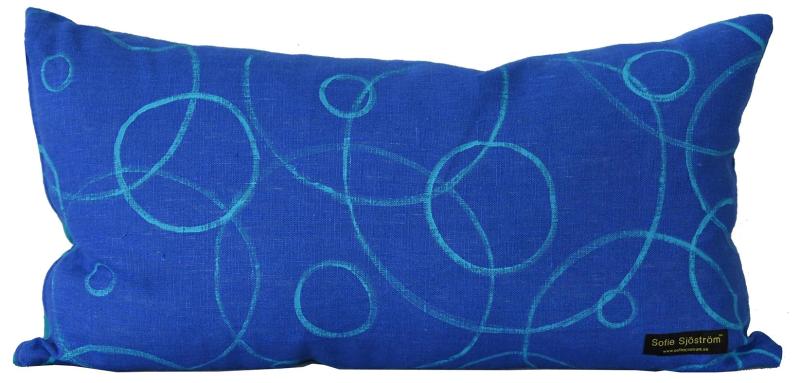 Pillow circle blue and turquoise