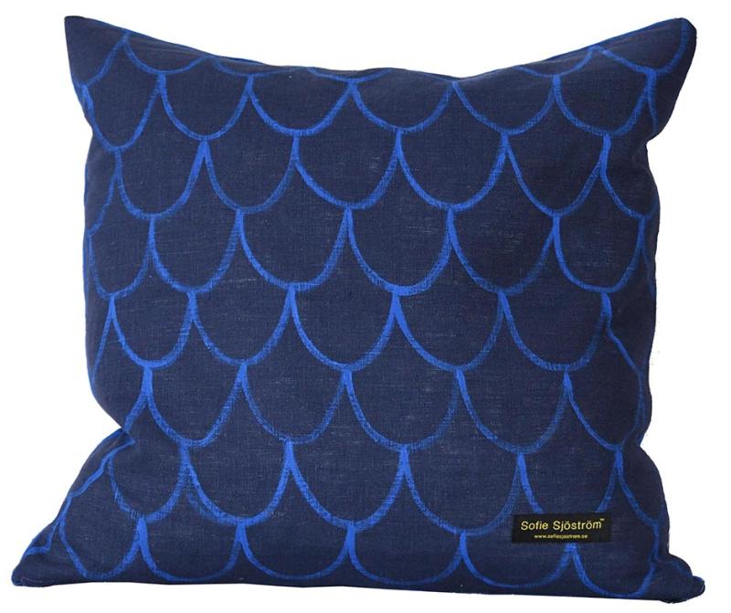 Pillow Judi Dark blue / turquoise