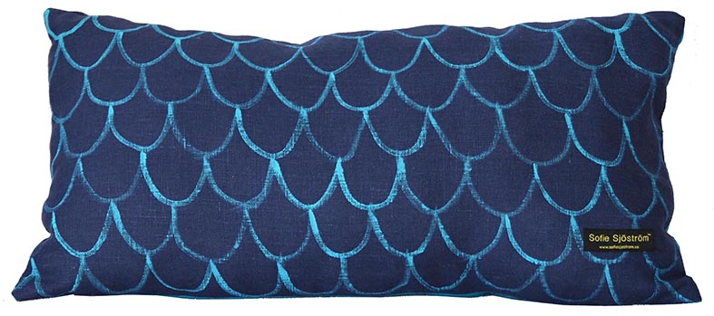 Pillow Judy, Dark blue and turquoise