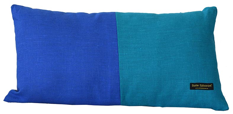 Linenpillow blue / turquoise